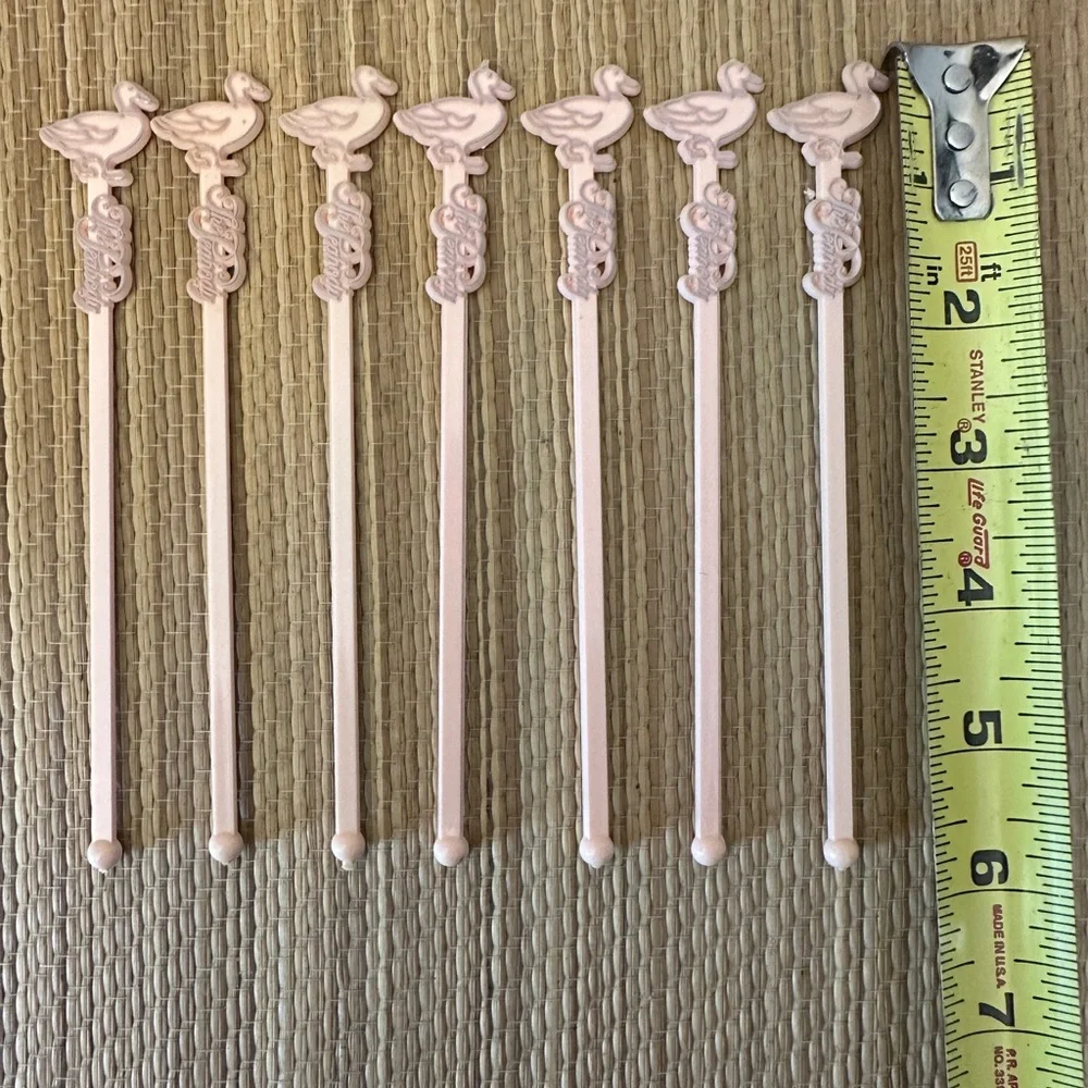 Peabody Hotel Ducks Swizzle Sticks Drink Stirrers Pink Set Of 7